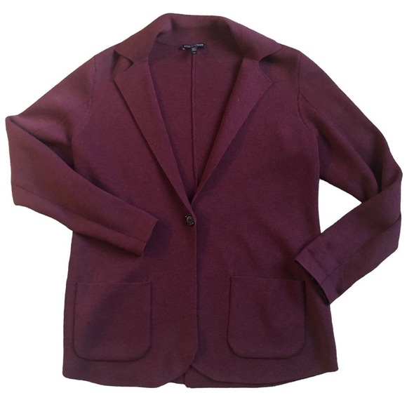 Eileen Fisher Sweaters - Eileen Fisher Merino WOOL Cardigan Sweater S One Button Close Burgundy Cozy Soft